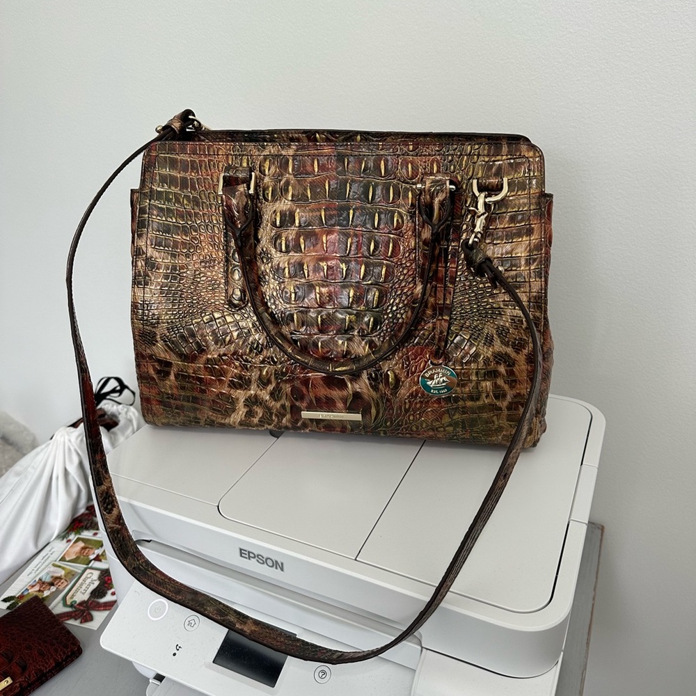 Brahmin Small Finley in Tartan Animal.